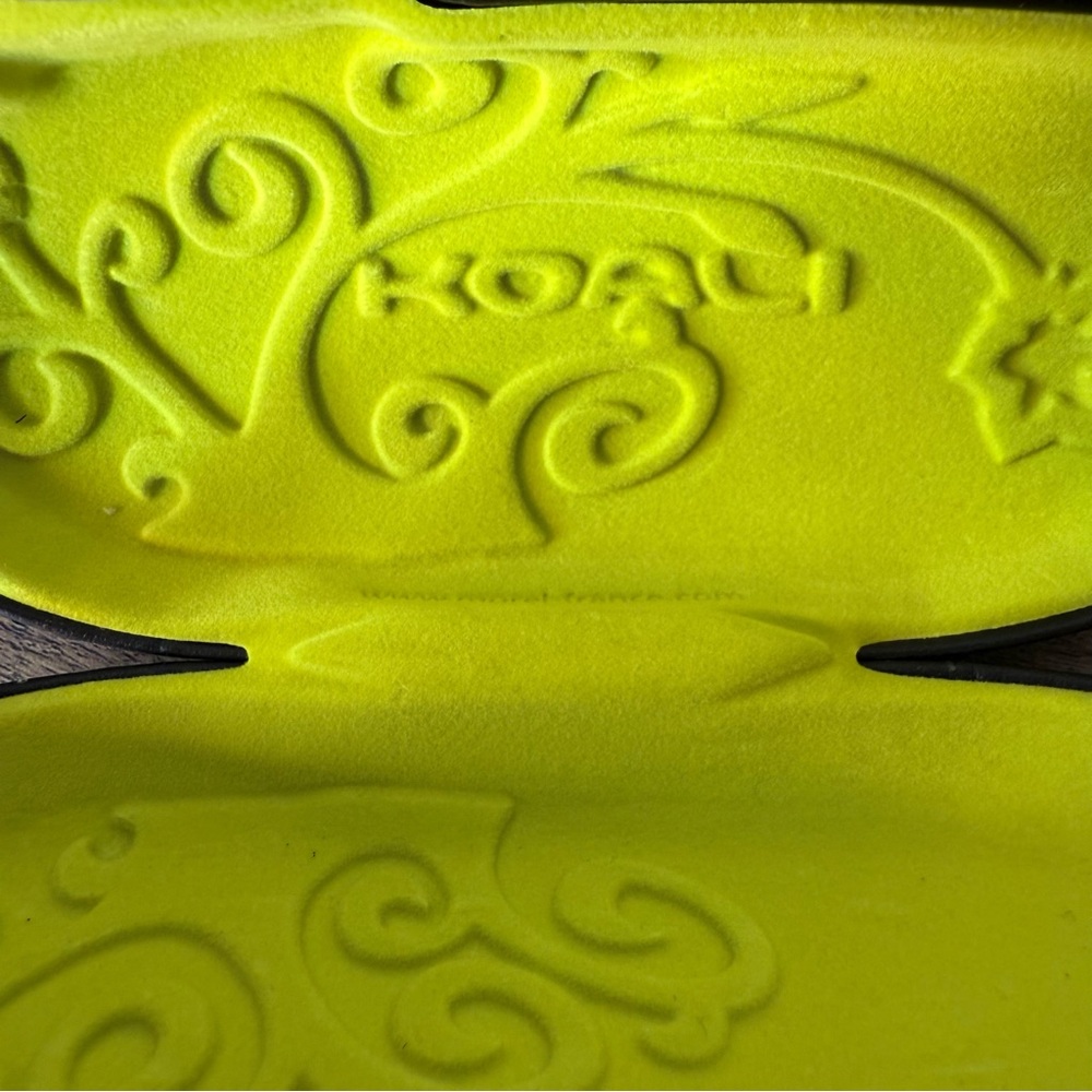 KOALI Black Brown Morel Clamshell Sunglasses Case Hard Filagree Eyeglasses Lime - Picture 6 of 8